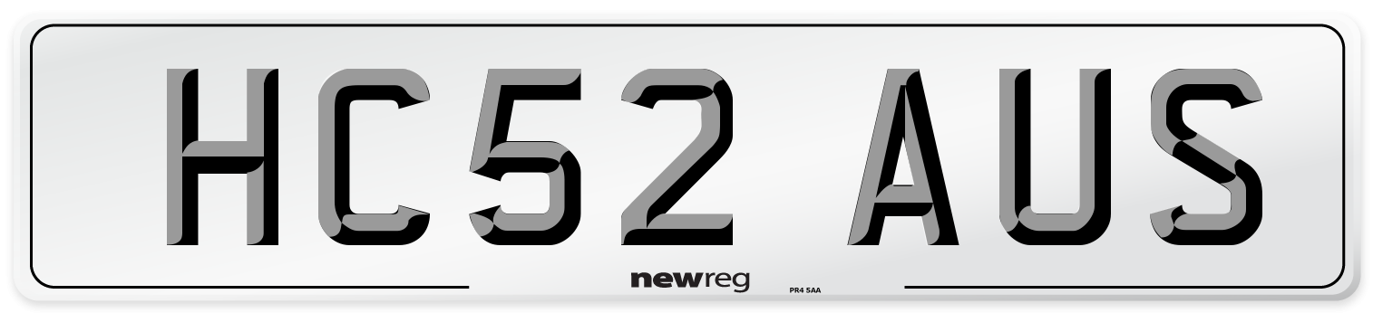 HC52 AUS Number Plate from New Reg
